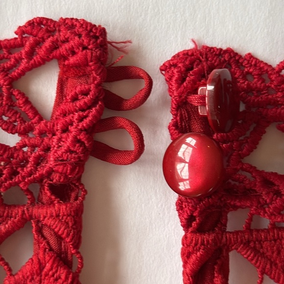 Anthropologie Moulinette Soeurs Tamera Red Lace Peplum Top size 2 Boho Romance - Picture 4 of 5